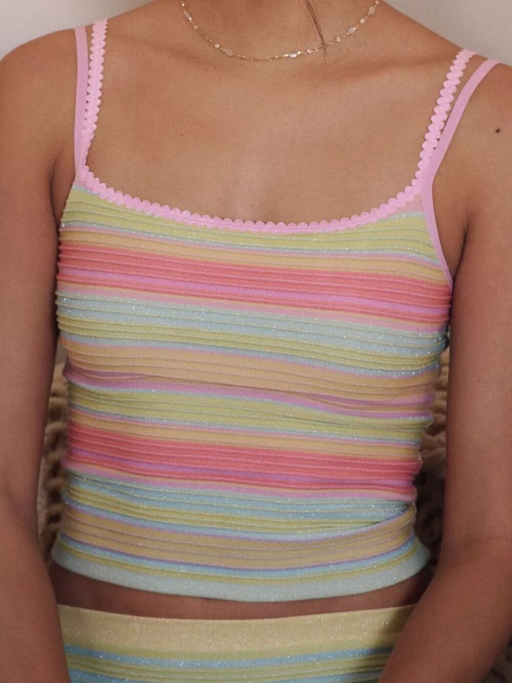 Anthropologie XXS/XS LyreBird Rainbow Sparkle Tank New With Tags 50% off Retail